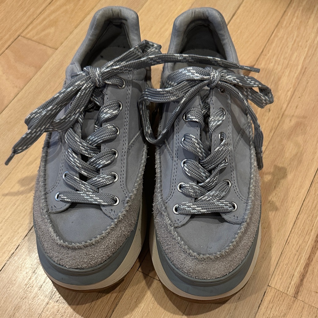 Ugg Blue-Gray Lace-Up Platform Sneakers, Size 8m